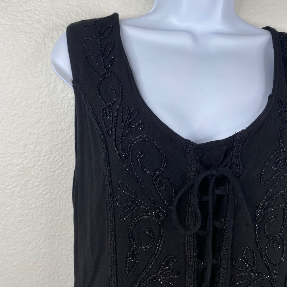 Sakkas Sundara Dress Corset Asymmetrical Embroidered Black Sz S/M Whimsigoth - Picture 8 of 14